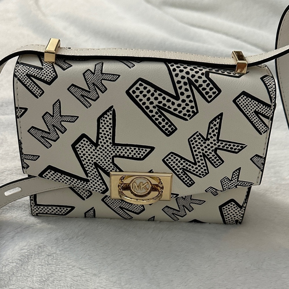 Michael Kors Black and Cream Crossbody Bag